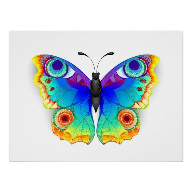 Rainbow Butterfly Peacock Eye Poster (Front)