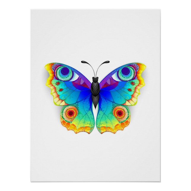 Rainbow Butterfly Peacock Eye Poster (Front)