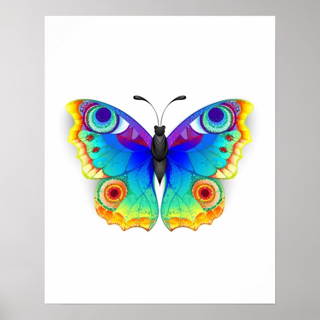 Rainbow Butterfly Peacock Eye Poster (Front)