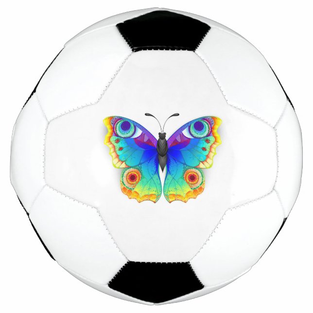 Rainbow Butterfly Peacock Eye Soccer Ball (Front)