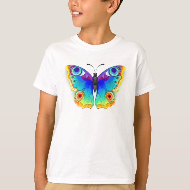 Rainbow Butterfly Peacock Eye T-Shirt (Front)