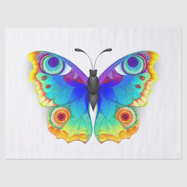 Rainbow Butterfly Peacock Eye Tissue Paper (Front)