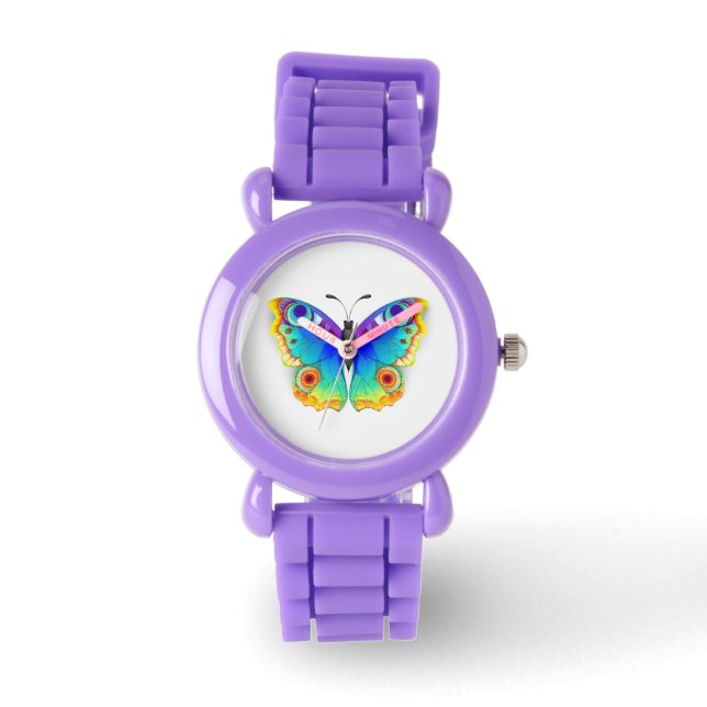 Rainbow Butterfly Peacock Eye Watch (Front)