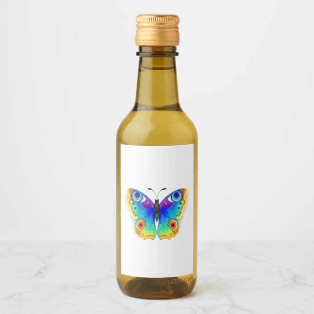 Rainbow Butterfly Peacock Eye Wine Label (Front)