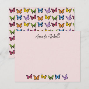 Rainbow Butterfly Personalised Note Cards