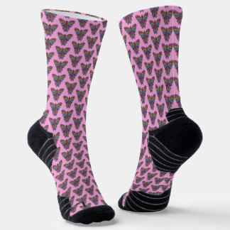 Rainbow Butterfly (pink) - Athletic Socks