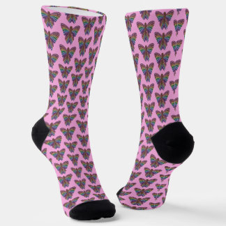 Rainbow Butterfly (pink) - Premium Socks