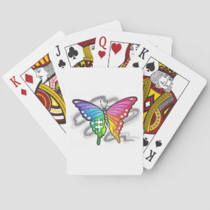 Rainbow Butterfly Playing Cards