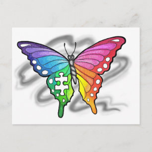 Rainbow Butterfly Postcard