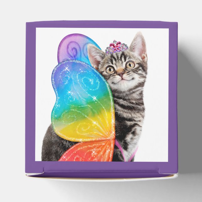 Rainbow Butterfly Princess Kitten Favour Box (Top)