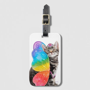 Rainbow Butterfly Princess Kitten Luggage Tag