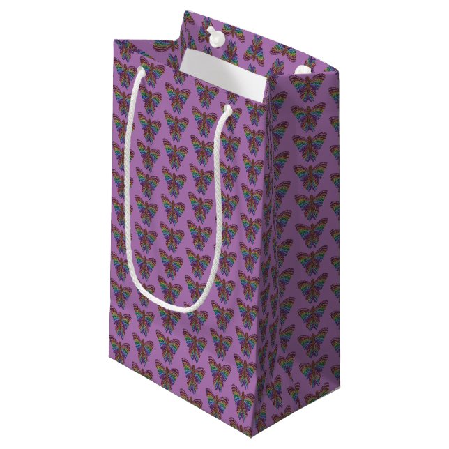 Rainbow Butterfly (purple) - Gift Bag (Front Angled)