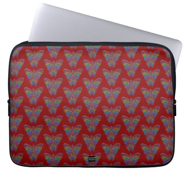 Rainbow Butterfly (red) - Laptop Sleeve (Front)