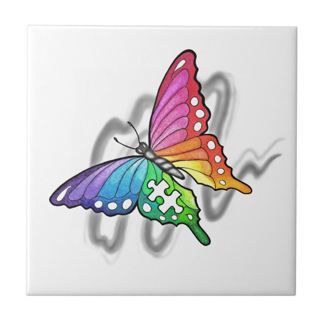 Rainbow Butterfly Tile (Front)