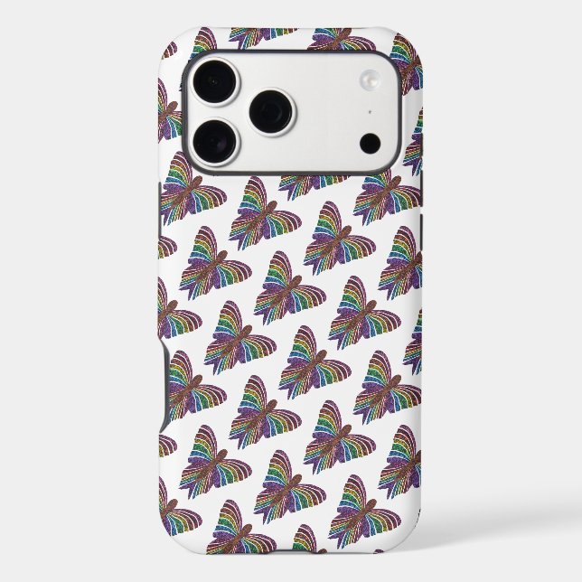 Rainbow Butterfly (w) - iPhone (16 Pro Max) Case (Back)