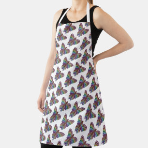 Rainbow Butterfly (white) - Apron