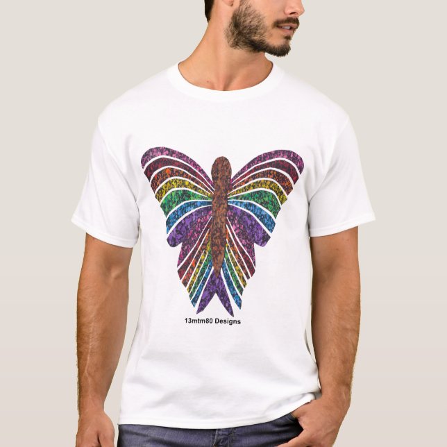 Rainbow Butterfly (white) - Men's Light T-Shirt (Front)