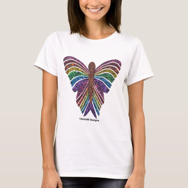 Rainbow Butterfly (white) - Women's Basic T-Shirt (Front)