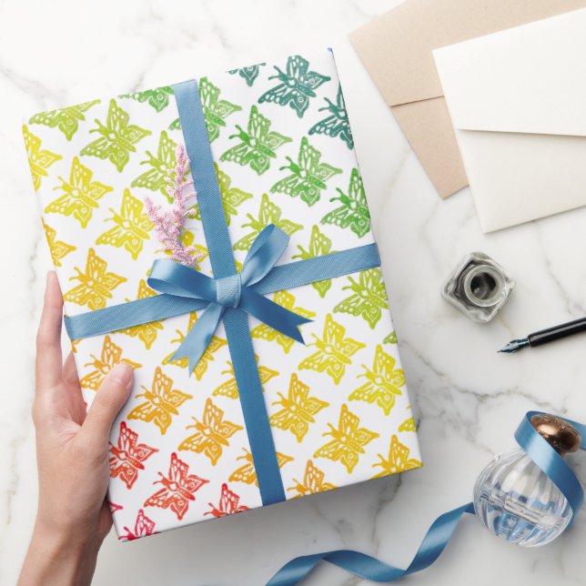 Rainbow Butterfly Wrapping Paper Roll (Gifting)