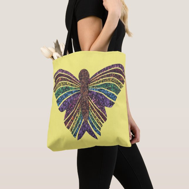 Rainbow Butterfly (yellow) - Tote Bag (Close Up)