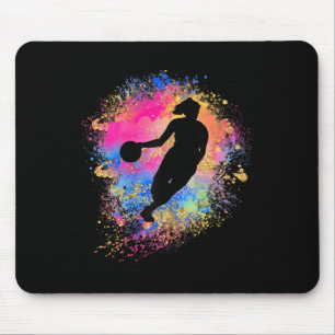 Rainbow Bysketbyll Silhouette Female Team Girls Mouse Pad