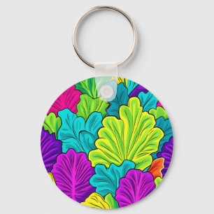 Rainbow Cabbage Leaves Pattern Key Ring
