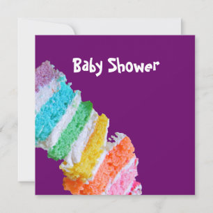 Rainbow Cake Baby Shower Invitation