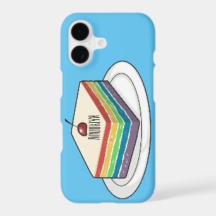 Rainbow cake cartoon illustration