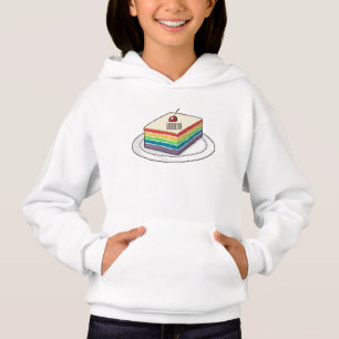 Rainbow cake cartoon illustration 