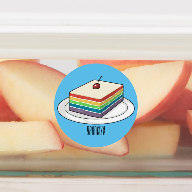 Rainbow cake cartoon illustration  (Affixed)