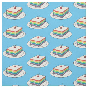 Rainbow cake cartoon illustration fabric