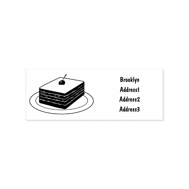 Rainbow cake cartoon illustration rubber stamp (Imprint)