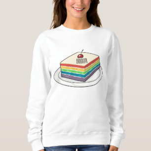 Rainbow cake cartoon illustration sweatshirt
