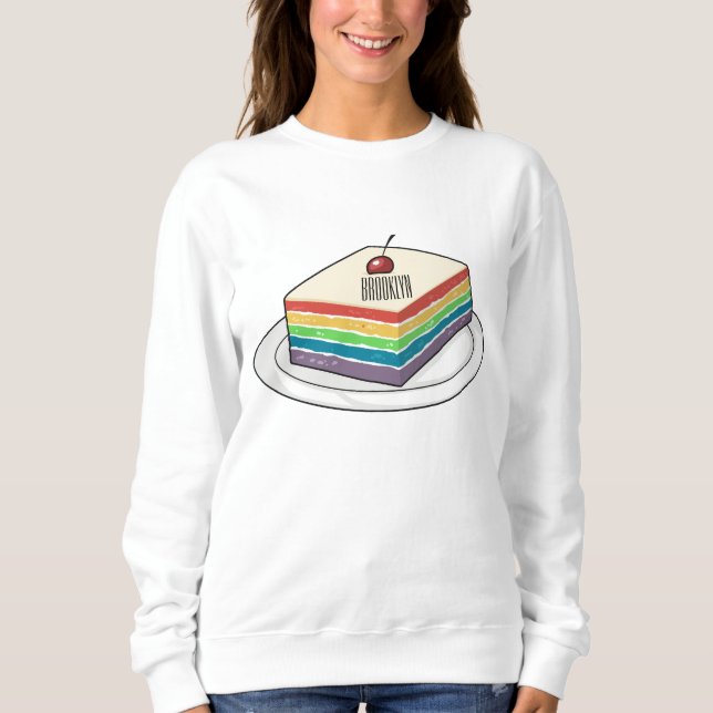Rainbow cake cartoon illustration  sweatshirt (Front)