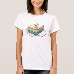 Rainbow cake cartoon illustration T-Shirt