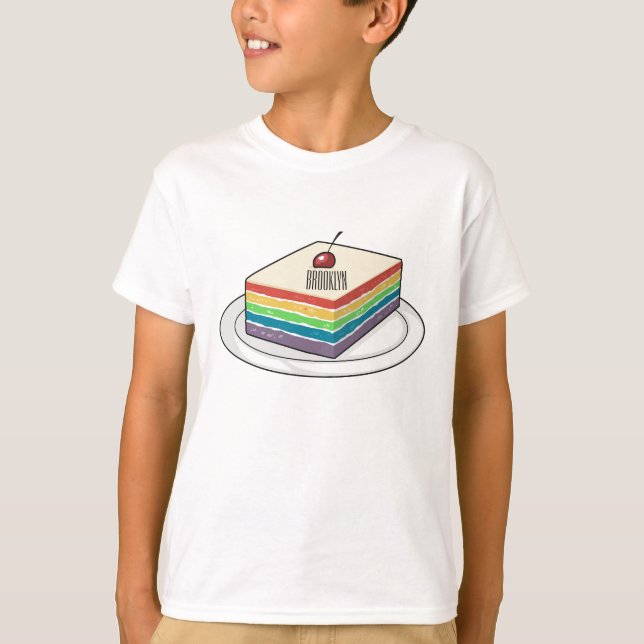 Rainbow cake cartoon illustration  T-Shirt (Front)
