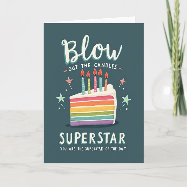 Rainbow Cake Celebration Card (Front)