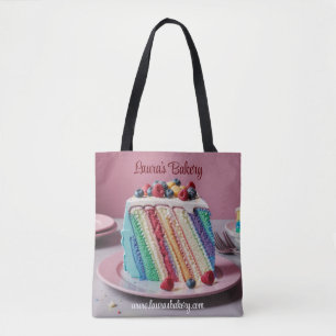 Rainbow Cake Foodie Bakers Tote Bag