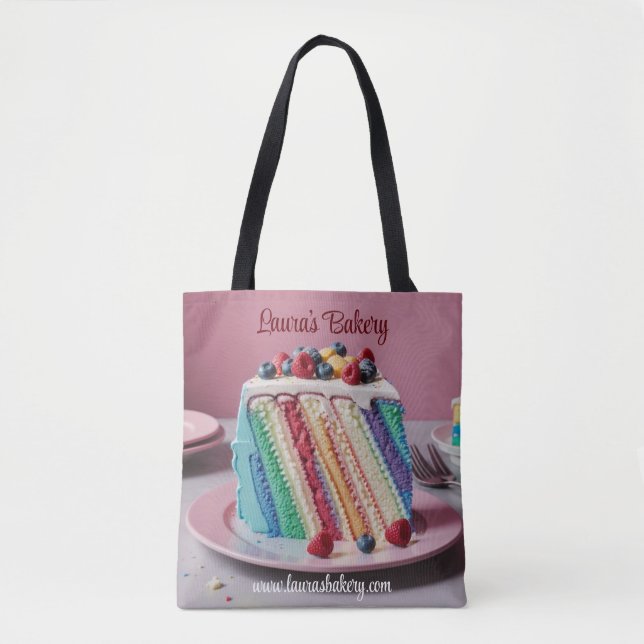 Rainbow Cake Foodie Bakers Tote Bag (Front)