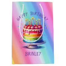 Rainbow Cake Happy Birthday