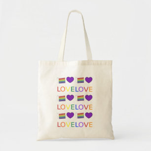 Rainbow Cake Slice Heart Lgbt Gay Pride LOVE Tote Bag