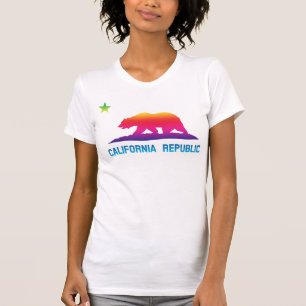 Rainbow California Republic Flag T-Shirt