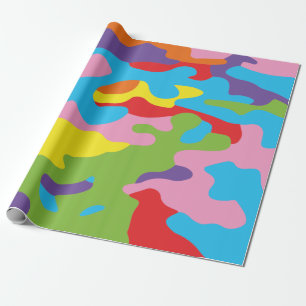 Rainbow camouflage wrapping paper