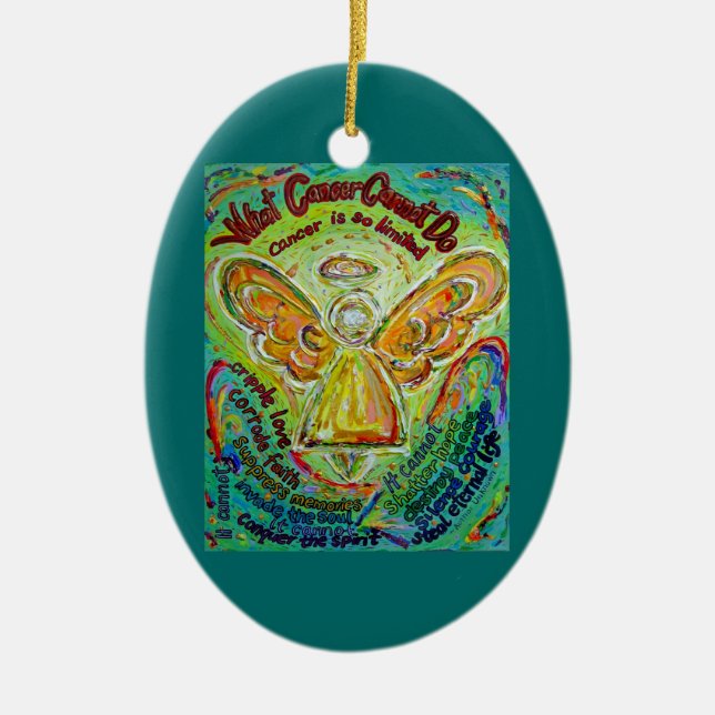 Rainbow Cancer Cannot Do Angel Ornament Customised (Front)