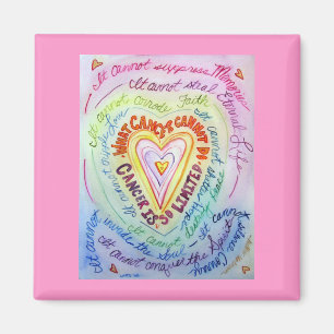 Rainbow Cancer Heart Magnet