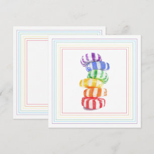 RAINBOW CANDY 5.25" Square Flat Card