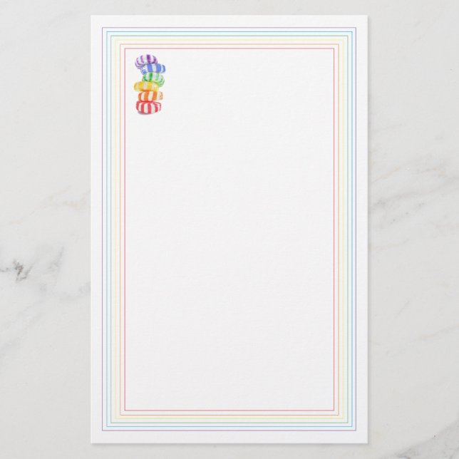 RAINBOW CANDY 5.5x8.5 Stationery (Front)