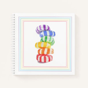 RAINBOW CANDY 8.5x8.5 Spiral Notebook