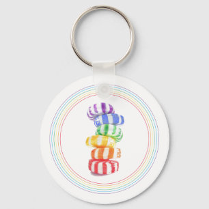 RAINBOW CANDY Aluminium Circle Keychain