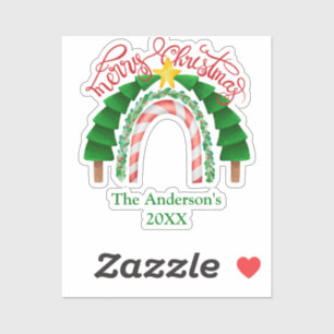 Rainbow Candy Cane Red Green Christmas Trees